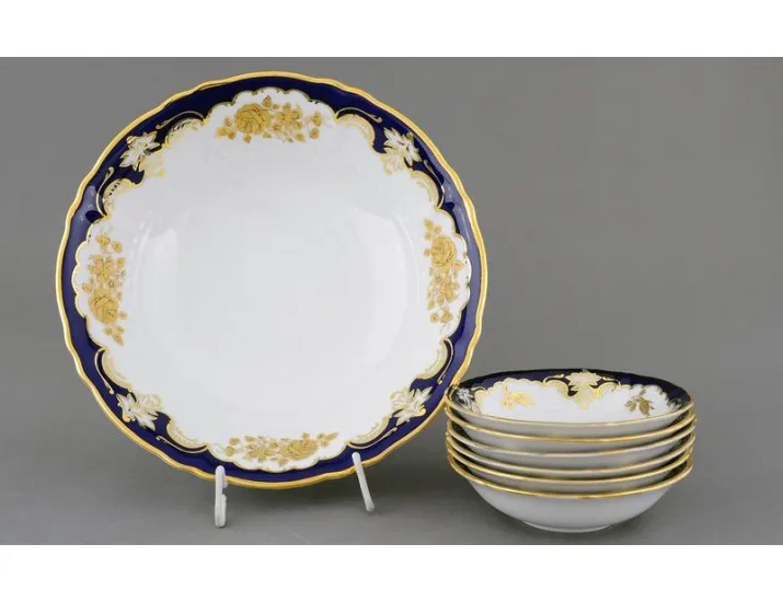 Набор салатников 7 предметов Leander Соната Золотая роза кобальт декор 1457 07161417-1457