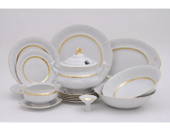 Сервиз столовый 43 предметов 12 персон Leander Соната Золотая лента 1239