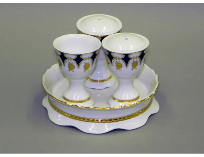 Набор для приправ 4 предмета Leander Соната Золотой цветок кобальт декор 0443 07162512-0443