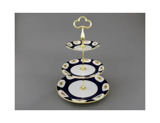 Горка 3 уровня Leander Соната Золотой цветок кобальт декор 0443 07196032-0443