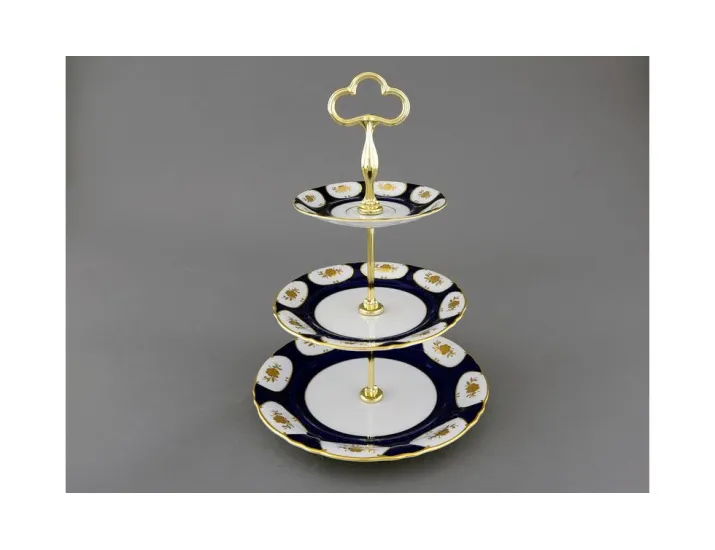 Горка 3 уровня Leander Соната Золотой цветок кобальт декор 0443 07196032-0443