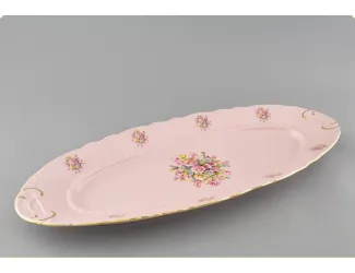 Блюдо овальное 55,5 см Leander Соната , розовый фарфор бледные цветы 07211518-0006