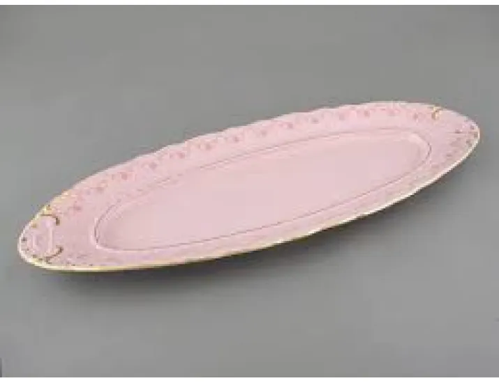 Блюдо овальное 55 см Leander Соната Мелкие цветы декор 0158 розовый фарфор  07211518-0158