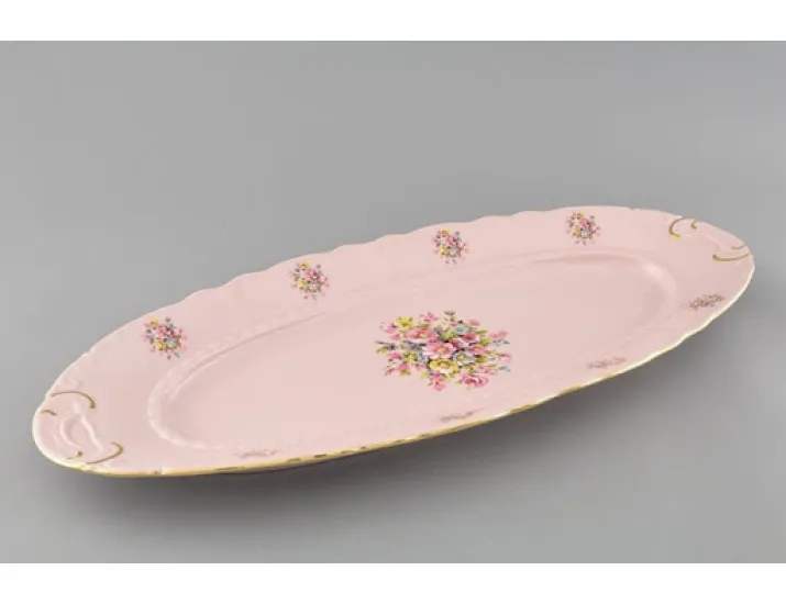 Блюдо овальное 17см Leander Соната Розовый фарфор