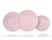 Набор тарелок 18 предметов Leander Соната Мелкие цветы декор 0158 розовый фарфор 07260119-0158