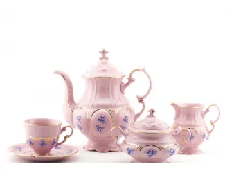 Сервиз кофейный 15 предметов 6 персон с чаш. 0,15л Leander Соната Голубые цветы