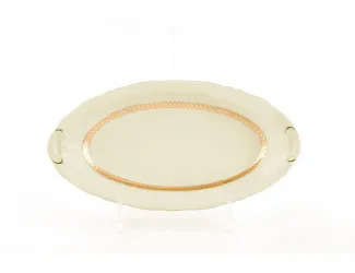 Блюдо овальное 32см Leander Соната Золотая лента декор 1239 слоновая кость 07511512-1239