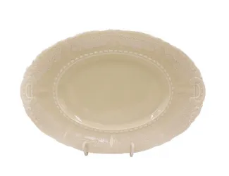 Блюдо овальное 32см Leander Соната белый узор декор 3001 слоновая кость