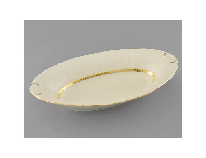 Блюдо для хлеба 33см Leander Соната Золотая лента декор 1239 слоновая кость 07512816-1239