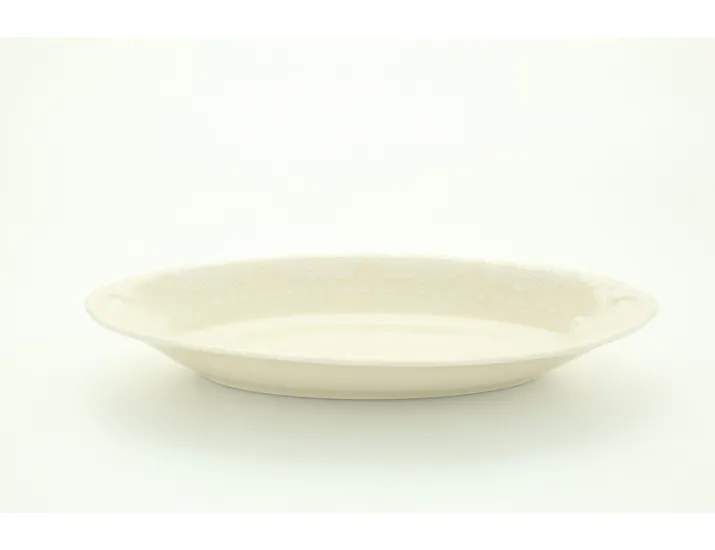 Блюдо овальное глубокое 23см Leander Соната Белый узор слоновая кость декор 3001  07516125-3001