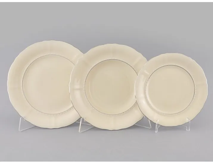 Набор тарелок 18 предметов Leander Соната декор 1138 Слоновая кость