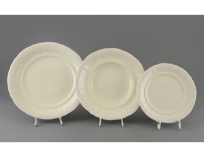 Набор тарелок 18 предметов Leander Соната Белый узор слоновая кость 07560119-3001