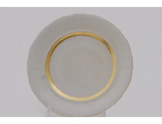 Набор тарелок десертных 6шт 19см Leander Соната декор 1239 Золотая лента слоновая кость 07560319-1239