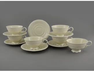 Набор чайных пар на 6 персон 12 предметов 200мл Leander Соната Белый узор 07560425-3001