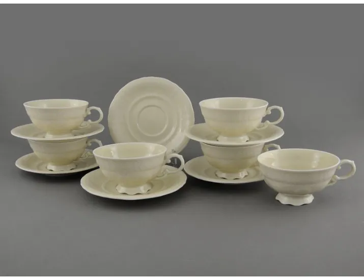 Набор чайных пар на 6 персон 12 предметов 200мл Leander Соната Белый узор 07560425-3001