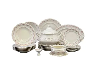 Сервиз столовый 25 предметов 6 персон Leander Соната Мелкие цветы декор 0158 слоновая кость 07562011-0158