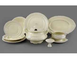 Сервиз столовый 25 предметов 6 персон Leander Соната Белый узор 3001 слоновая кость