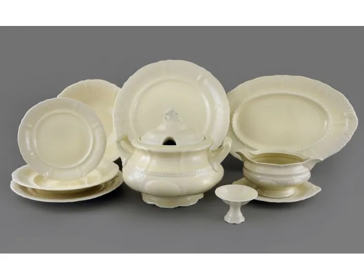 Сервиз столовый 25 предметов 6 персон Leander Соната Белый узор 3001 слоновая кость