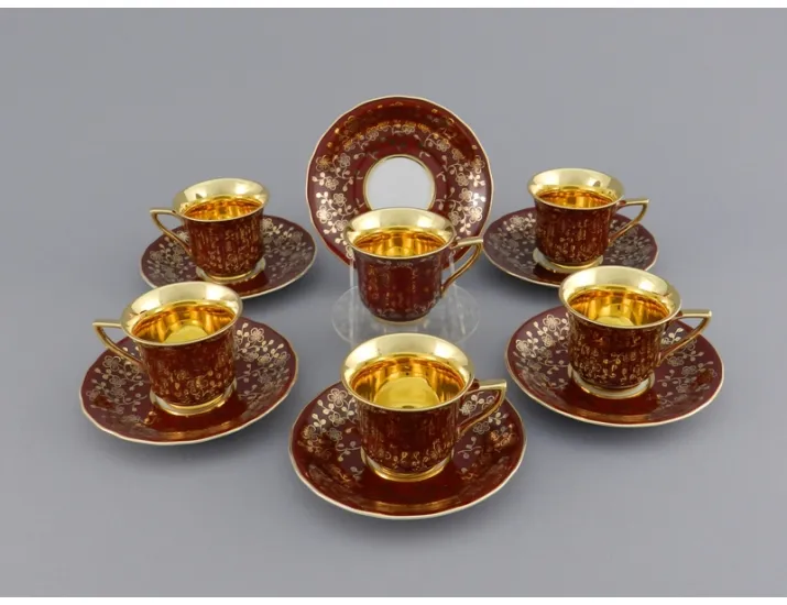 Набор кофейных пар на 6 персон 12 предметов 50мл Leander Виндзор 13160413-A341