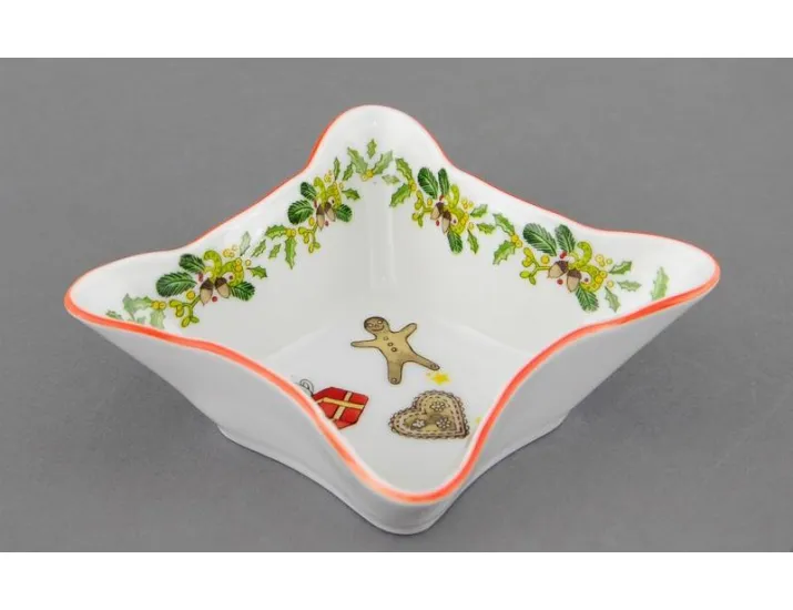 Салатник квадратный 17 см  Leander Мэри-Энн, Шишки Новогодняя коллекция