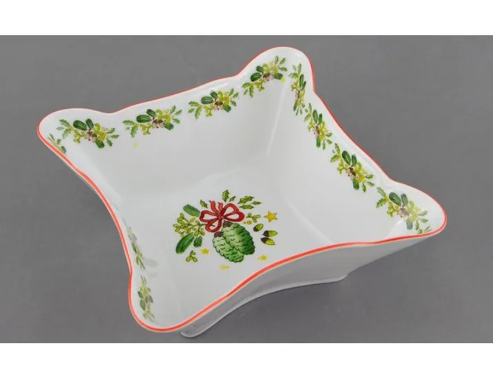 Салатник квадратный 14 см Leander Мэри-Энн, Шишки Новогодняя коллекция