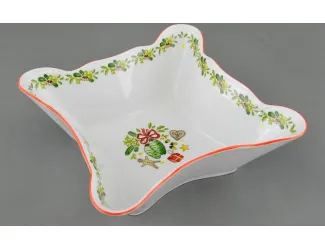 Салатник квадратный 20 см Leander Мэри-Энн, Шишки Новогодняя коллекция