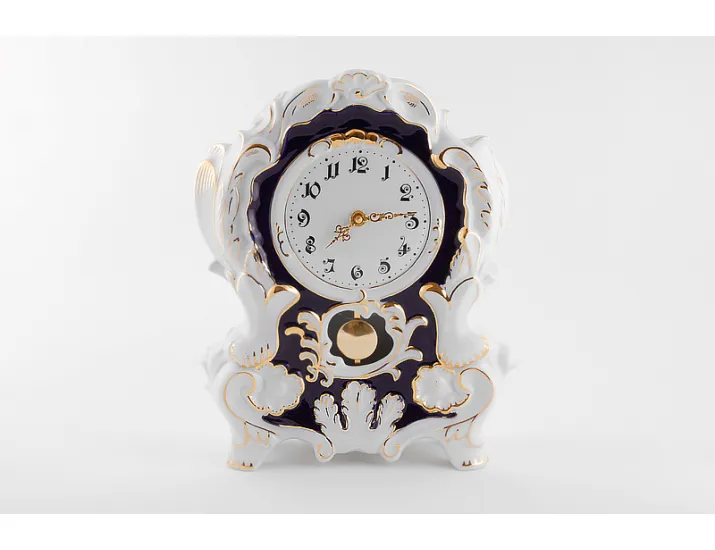 Часы каминные 32см Leander Кобальт, отводка золото