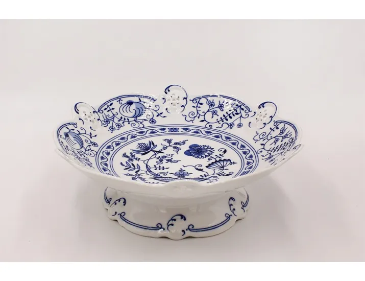 Миска на ножке ажурная 23см Leander Соната Гжель (Луковый рисунок) декор 0055 38116156-0055