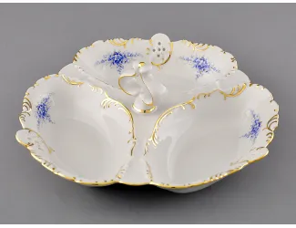 Менажница "Кабаре" 3 секции Leander Соната Голубые цветы декор 0009 38116435-0009