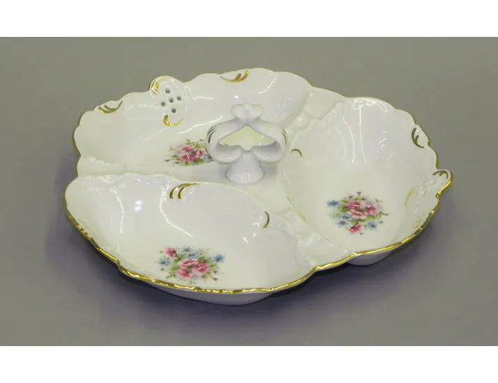 Менажница "Кабаре" 3 секции Leander Соната Розовые цветы декор 0013 38116435-0013