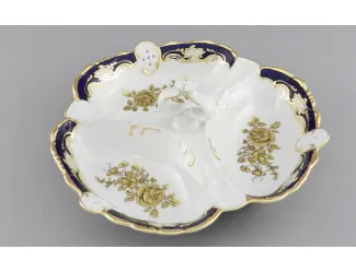 Менажница "Кабаре" 3 секции Leander Соната Золотая роза кобальт декор 1457 38116435-1457