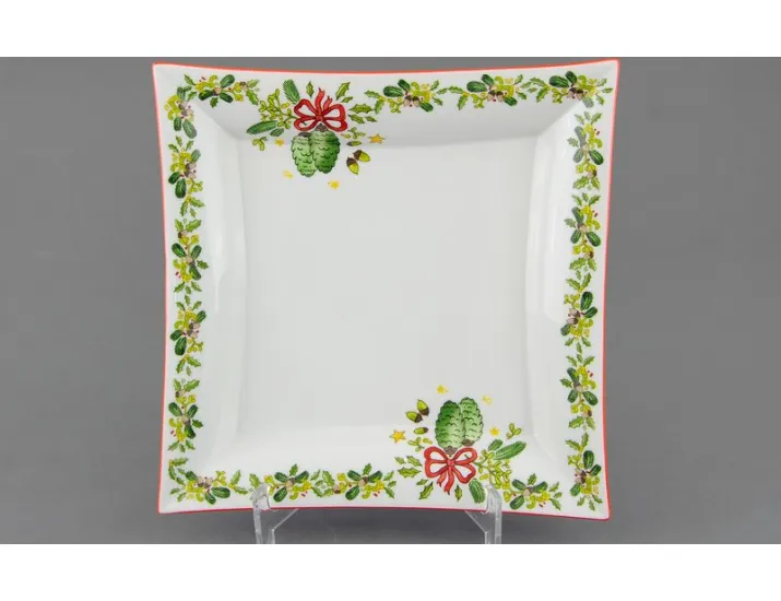 Салатник квадратный 21 см Leander Мэри-Энн, Шишки Новогодняя коллекция