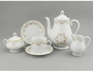 Сервиз кофейный 15 предметов 6 персон Leander Верона Мелкие цветы декор 0158