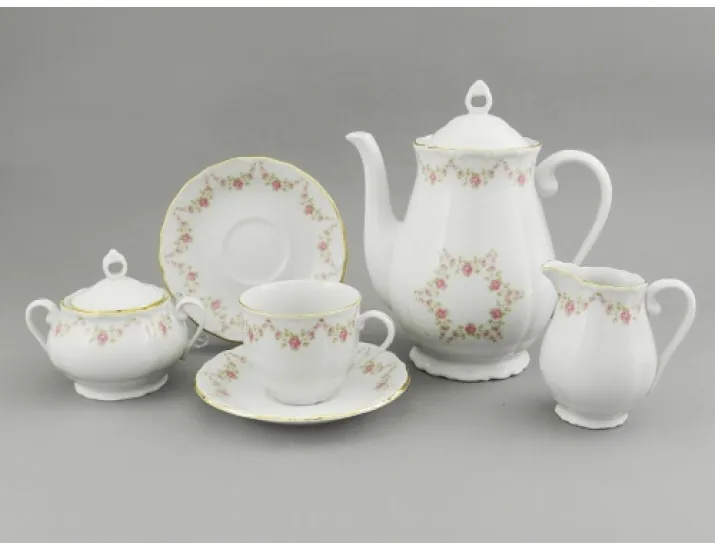 Сервиз кофейный 15 предметов 6 персон Leander Верона Мелкие цветы декор 0158