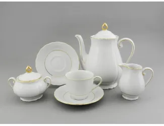 Сервиз кофейный 15 предметов 6 персон Leander Верона Отводка золото декор 1139