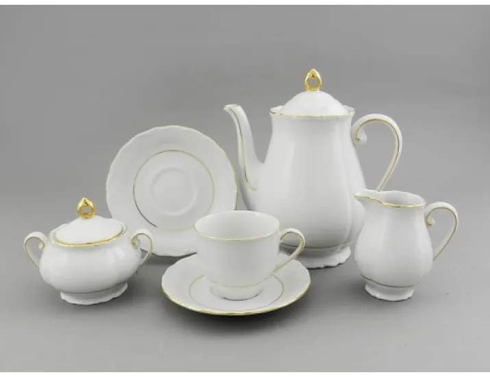 Сервиз кофейный 15 предметов 6 персон Leander Верона Отводка золото декор 1139