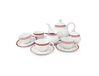 Чайный сервиз на 4 персоны 11 предметов Leander Hyggelyne красный 71160717-327D