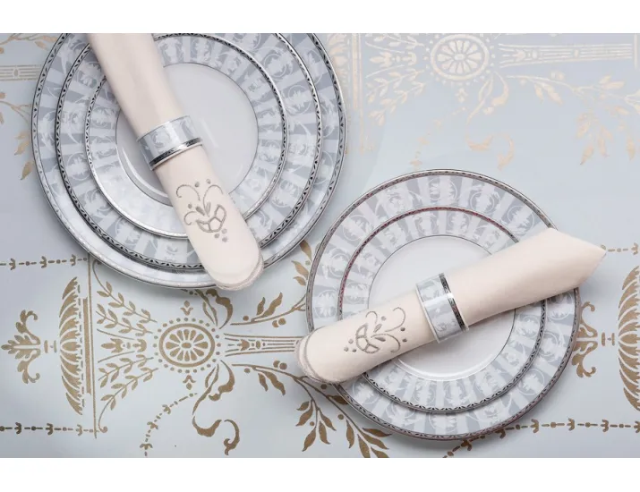 Блюдо для гарнира овальное 22см Leander Сабина Серый орнамент декор 1013