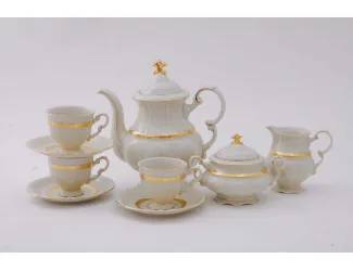 Сервиз кофейный 15 предметов 6 персон 0,15л Leander Соната Золотая лента декор декор 0867 07160714-0867