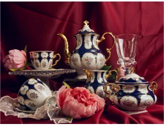 Блюдо овальное 23см Leander Соната Золотой цветок кобальт декор 0443 07116125-0443