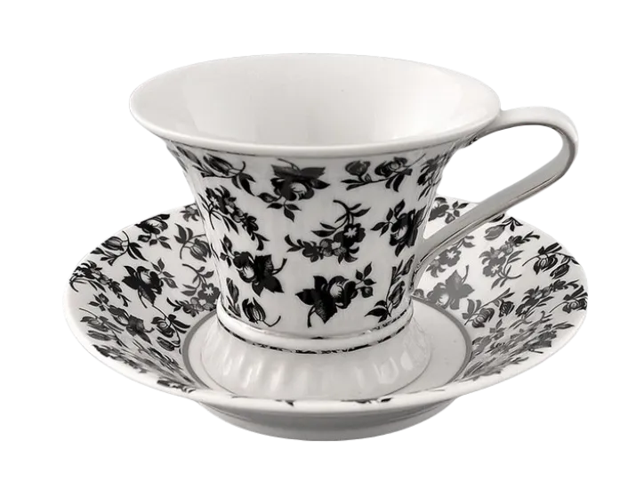 Чайная пара Leander Светлана в подарочной кожаной коробке декор 2204 57120415-2204k