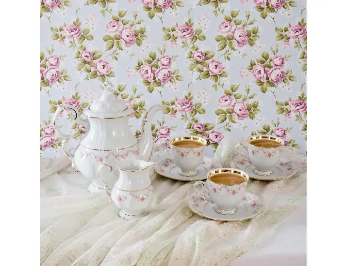 Кофейная пара 150мл Leander Соната Мелкие цветы декор 0158 07120414-0158k