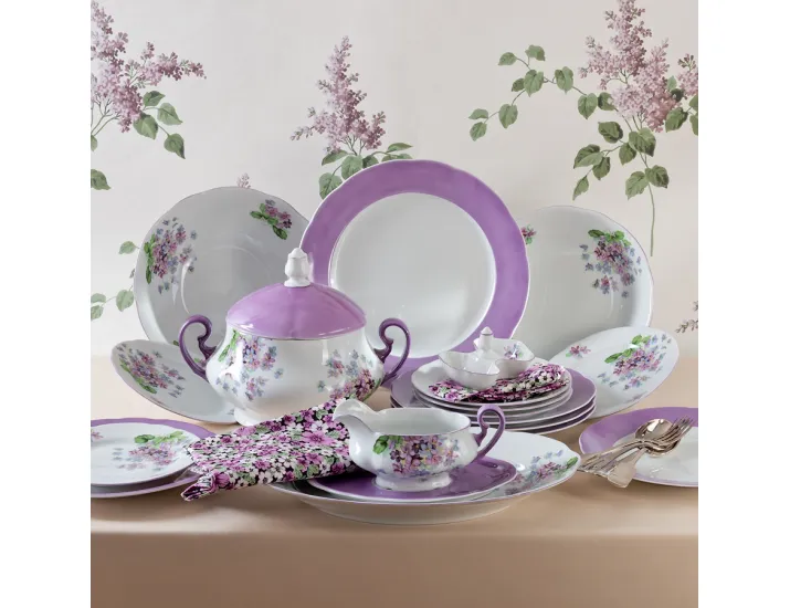 Блюдо овальное 23см Leander Мэри-Энн Лиловые цветы декор 2391 03111726-2391