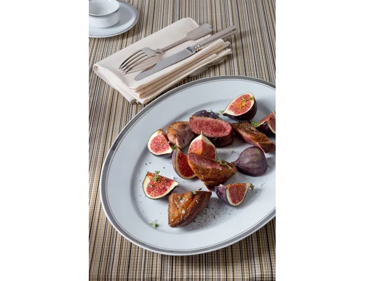 Блюдо для гарнира овальное 22см Leander Сабина Отводка платина