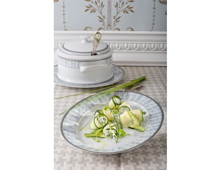 Сервиз столовый 43 предмета 12 персон Leander Сабина Серый орнамент 1013