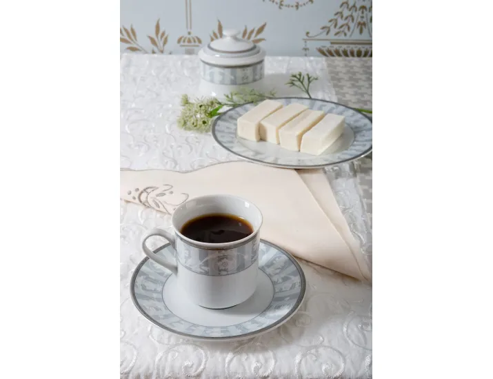 Набор кофейных пар 6шт 0,15л Leander Сабина Серый орнамент декор 1013 02160414-1013