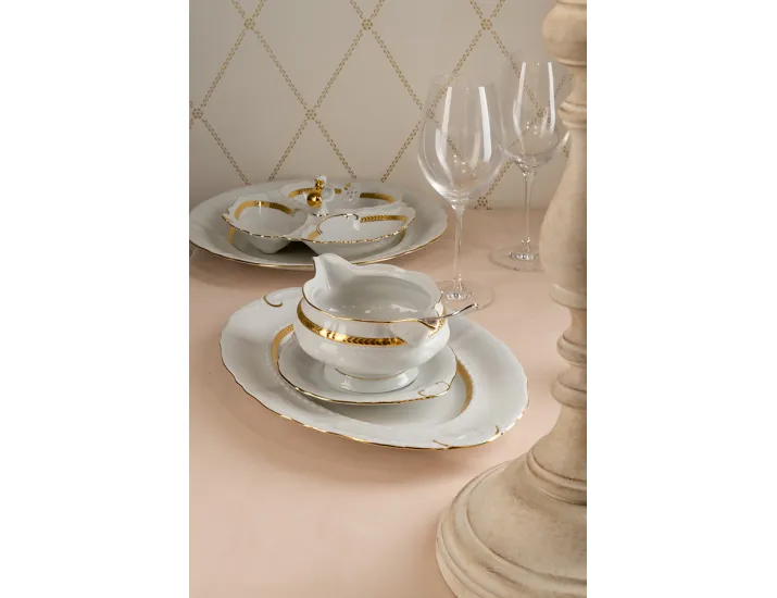 Блюдо овальное 36см Leander Соната Золотая лента декор 1239 07511513-1239