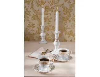 Набор кофейных пар на 6 персон 12 предметов 0,15л Leander Сабина Золотой орнамент декор 1373 02160414-1373