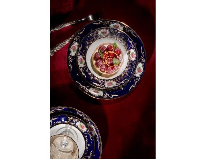 Блюдо круглое мелкое 32см Leander Соната Мелкие цветы (Кобальт) декор 0440 07111315-0440