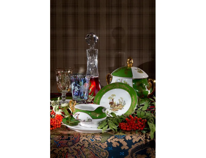 Ваза для фруктов на ножке 23см Leander Мэри-Энн Царская охота декор 0763 03116154-0763